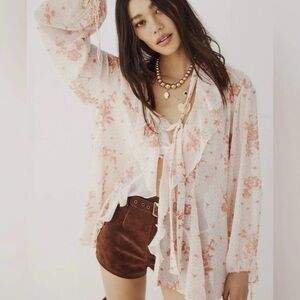 NWOT Free People Dreamland Flowy Floral Tunic Sz Small